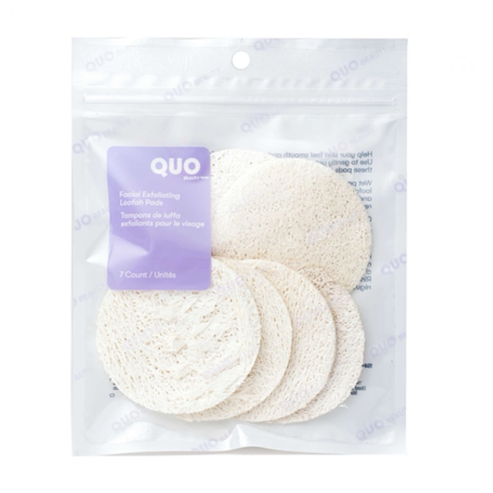 Quo Facial Exfoliating Loofah Pads, Two Packs